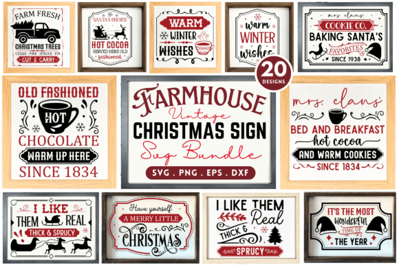 Download Farmhouse Christmas Sign SVG Bundle - Farmhouse christmas sign Collection