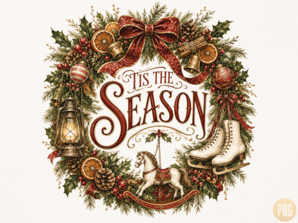 Download Tis the Season Christmas Wreath PNG - Tis the season Collection