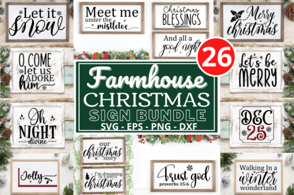 Download Farmhouse Christmas Sign  Svg Bundle - Premium Resources