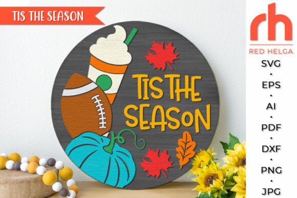 Download Tis the Season SVG, Fall Door Sign DXF - Tis the season Collection