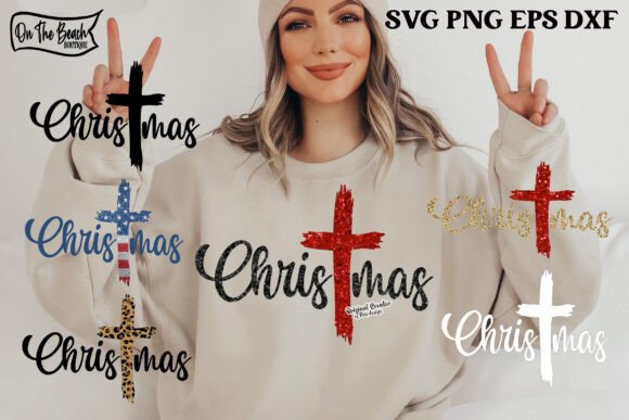 Download Christmas Cross SVG with 6 PNGS As Shown - Christmas cross svg Collection