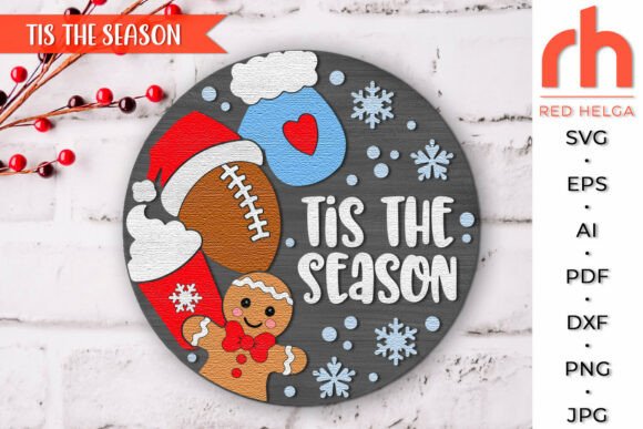 Download Tis the Season SVG, Football Door Sign - Tis the season Collection