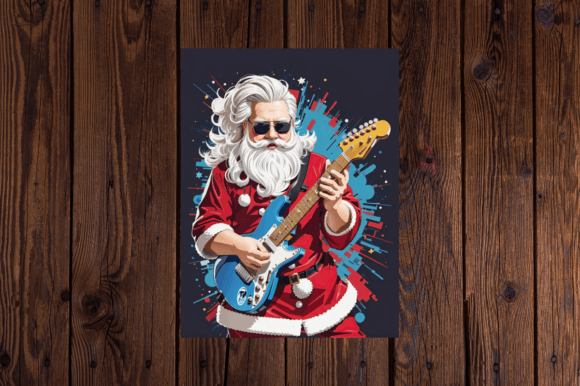 Download Santa Claus Playing an Electric Guitar - Premium Bundle